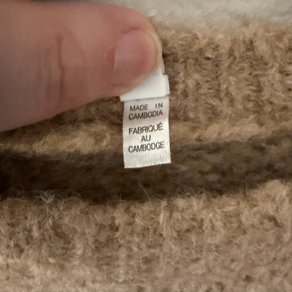 Alpaca Blend Knit Beige Tan Crew Neck Long Sweater by Muji Women Small - Picture 6 of 10